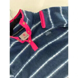 Simply Southern Women's Long Sleeve Fleece Pullover Size Medium Striped Buttons